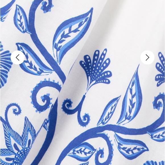 NEW FARM Rio Off-White Shell Garden
Midi Dress Beaded Straps Linen Blue Size XL - Picture 5 of 16